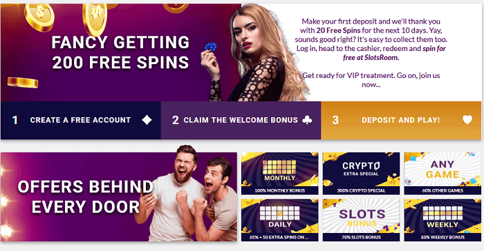 SlotsRoom 200 free spins 