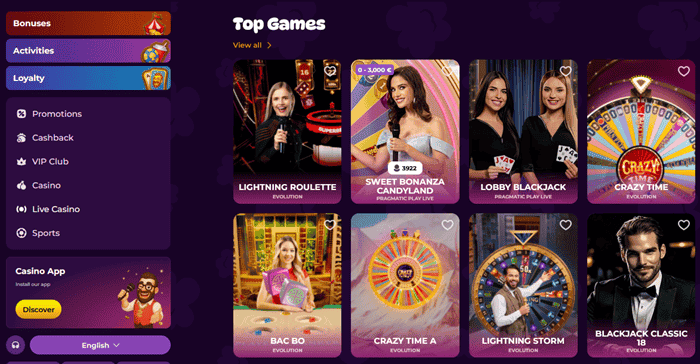 Spinania Live Casino Games 