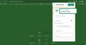 ExpressKeys app add new login options showing login name highlighted.