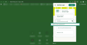 ExpressKeys app add new login options showing need a new password option highlighted.