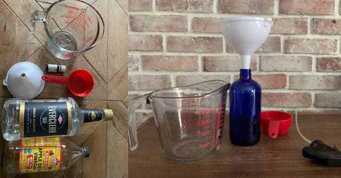 supplies for homemade disinfectant spray cleaner