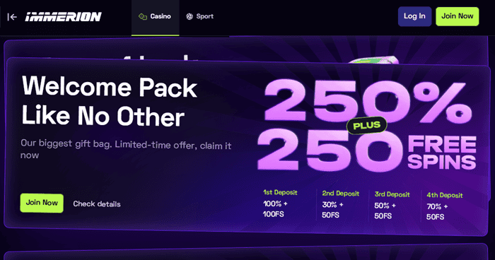 Immerion Bulgaria Casino Free Spins Welcome Bonus No Deposit 