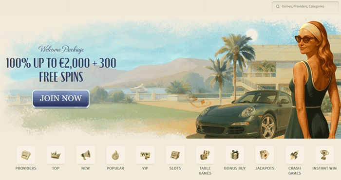 Claim 300 free spins and 2000 EUR welcome bonus at VipLuck Casino 