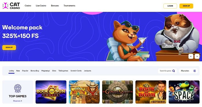 CatCasino - free spins, welcome bonus, cashback promotion