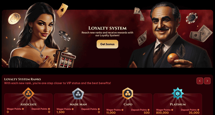 Claim loyalty rewards and VIP promotions at SpinoGambino! 