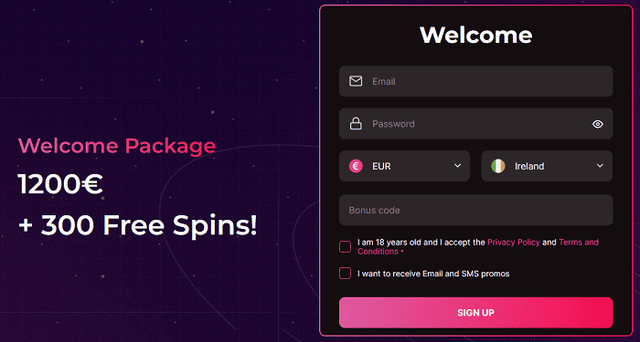 Fill in sign-up form now