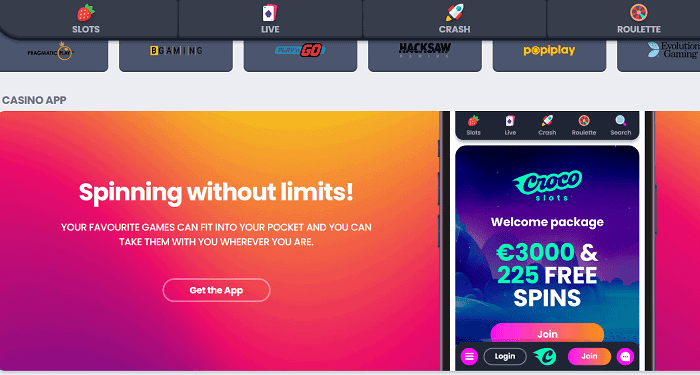 Crocoslots Mobile App 