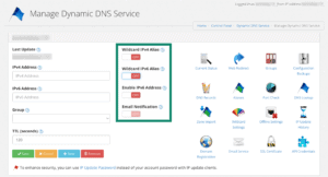 Dynu Add Dynamic DNS page showing hostname and domain options