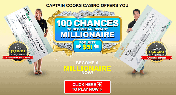 100 free chances on Mega Money Wheel for only a $5 deposit
