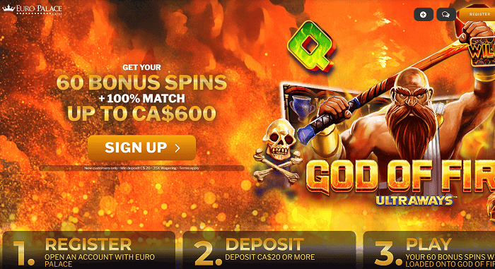 60 Free Spins on God of Fire Ultraways