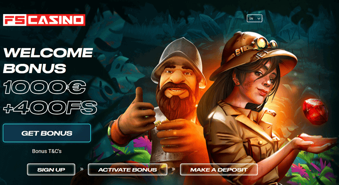 Play online slots and live games at FS Casino! 