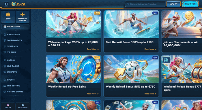 Enjoy promotions at Casea Casino 