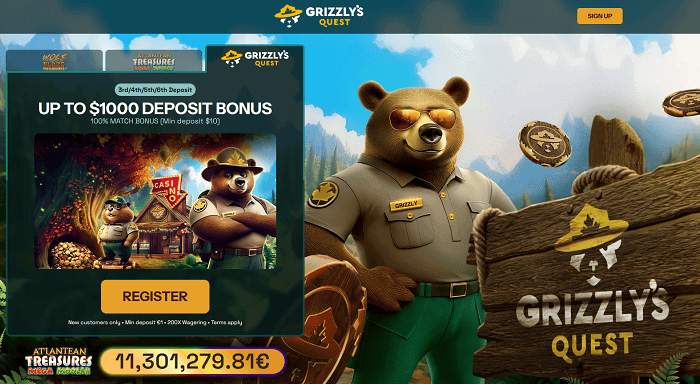 Grizzly’s Quest Casino Free Spins Jackpot Games 