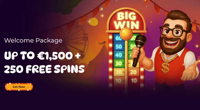 Spinania Welcome Offer: 250 free spins and 1500 EUR bonus funds