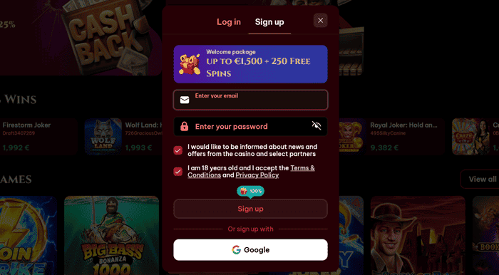 Register at SpinoGambino and get 20 free spins! 