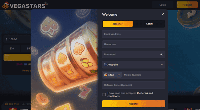 Vegastars Registering 