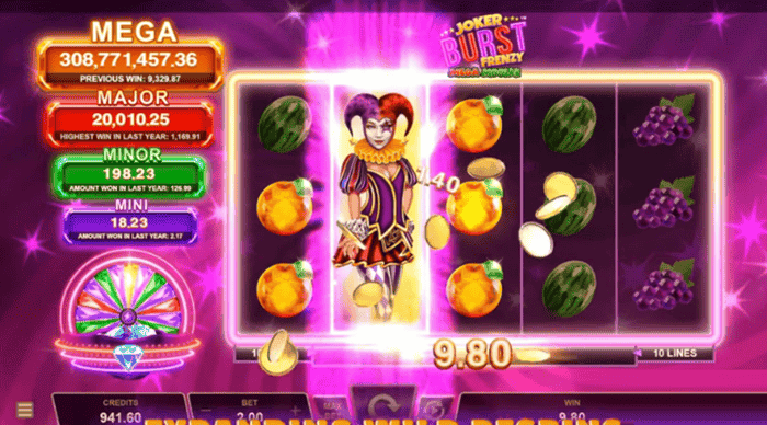 Win Mega Moolah jackpot on Joker Burst Frenzy game! 