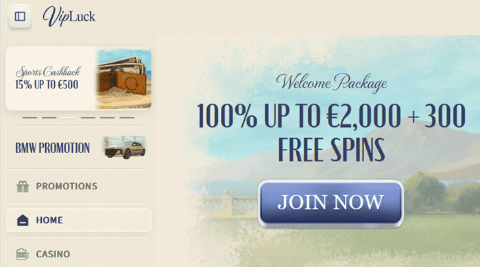 VipLuck Welcome Bonus 