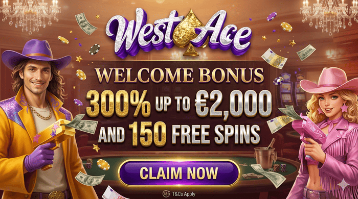 Get 150 free spins at WestAce Casino! 