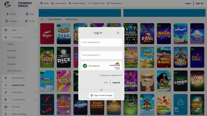 Casino Orca Register and Log Into Your Account 