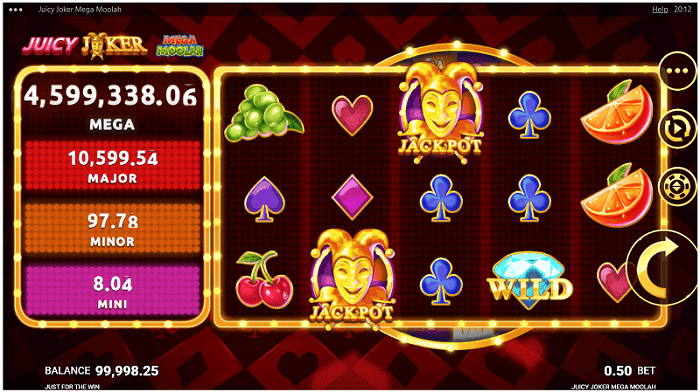 Get free spins on Juicy Joker Mega Moolah! 