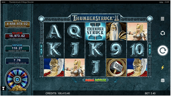 Thunderstruck II Slot Machine by Mega Moolah 