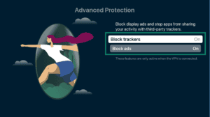 The "Advanced Protection" screen in the ExpressVPN app for tvOS.