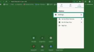 Settings in ExpressKeys browser extension.
