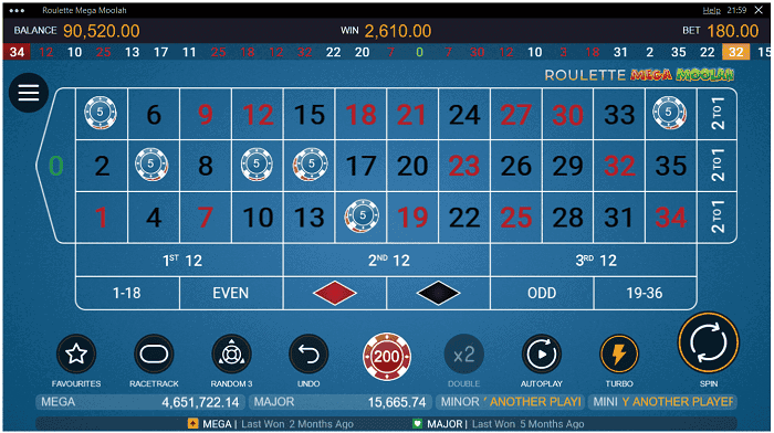 Roulette Mega Moolah table game review 