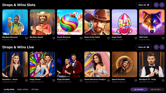 Play the best Pragmatic Play's slots and table games! 