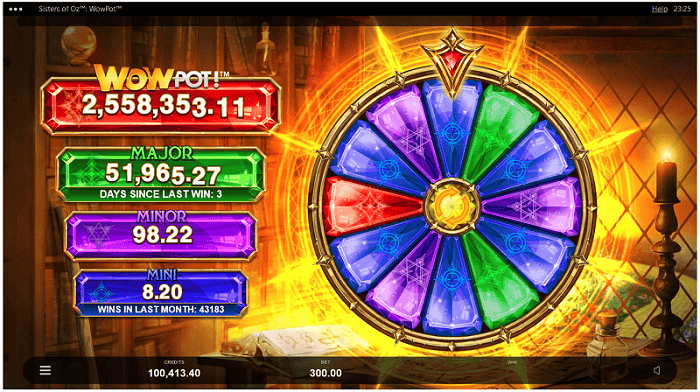 Get free bonus at Sisters Of Oz WowPot!