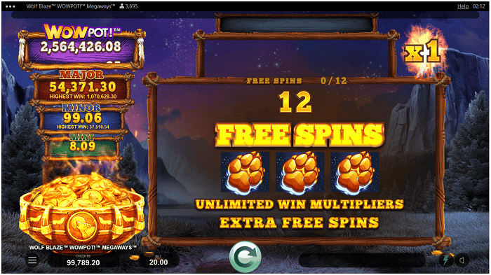 Wolf Blaze Wowpot Global Games