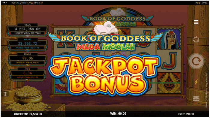 Book of Goddess Jackpot Wheel 