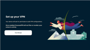 ExpressVPN Vega OS setup configurations screen.