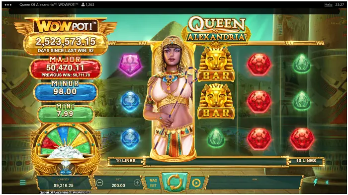 Play Queen of Alexandria in Jackpotcity!