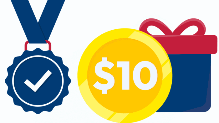 Deposit $10 and get free spins bonuses! 