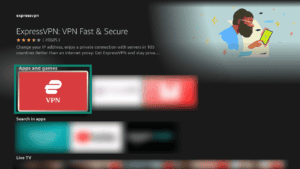 Amazon app store with ExpressVPN highlighted