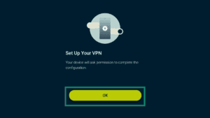 Permissions screen on ExpressVPN