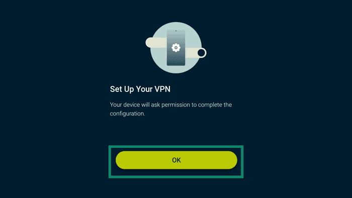 Permissions screen on ExpressVPN