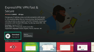 Download button on ExpressVPN