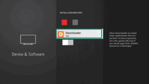 Device & Software with option to toggle on Downloader