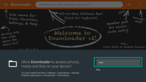 Permissions settings for the Downloader app