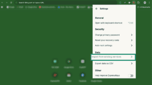 Import passwords and data to ExpressKeys.