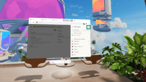 The search option in the ExpressVPN extension in the Meta Quest Browser highlighted.