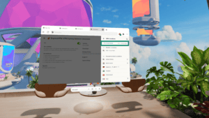 The "RECOMMENDED" and "ALL LOCATIONS" options in the ExpressVPN browser in the Meta Quest Browser highlighted.
