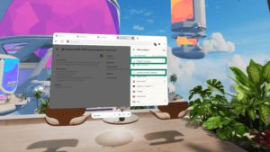 The "Recent Locations" and "Recommended Locations" tabs in the "RECOMMENDED" server options in the ExpressVPN browser extension in the Meta Quest Browser highlighted.