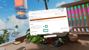 The ExpressVPN extension in Extension settings in the Meta Quest Browser, showing the three-dots option and the "Remove" option highlighted.