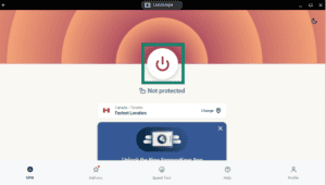 ExpressVPN dashboard when not connected