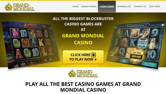 Grand Mondial Welcome Bonus 