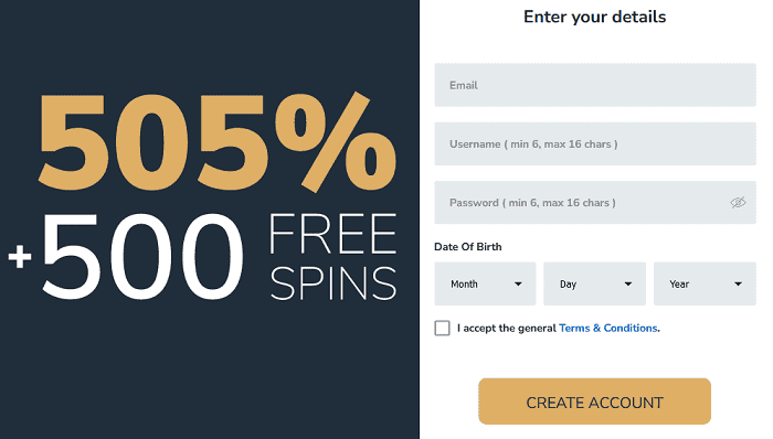 Claim 500 free spins now! 